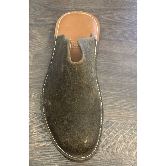 WP Standard Mr Grumpy Shoes Mens SZ ML 10.5-11 Olive Leather Suede Slippers New - Picture 2 of 7